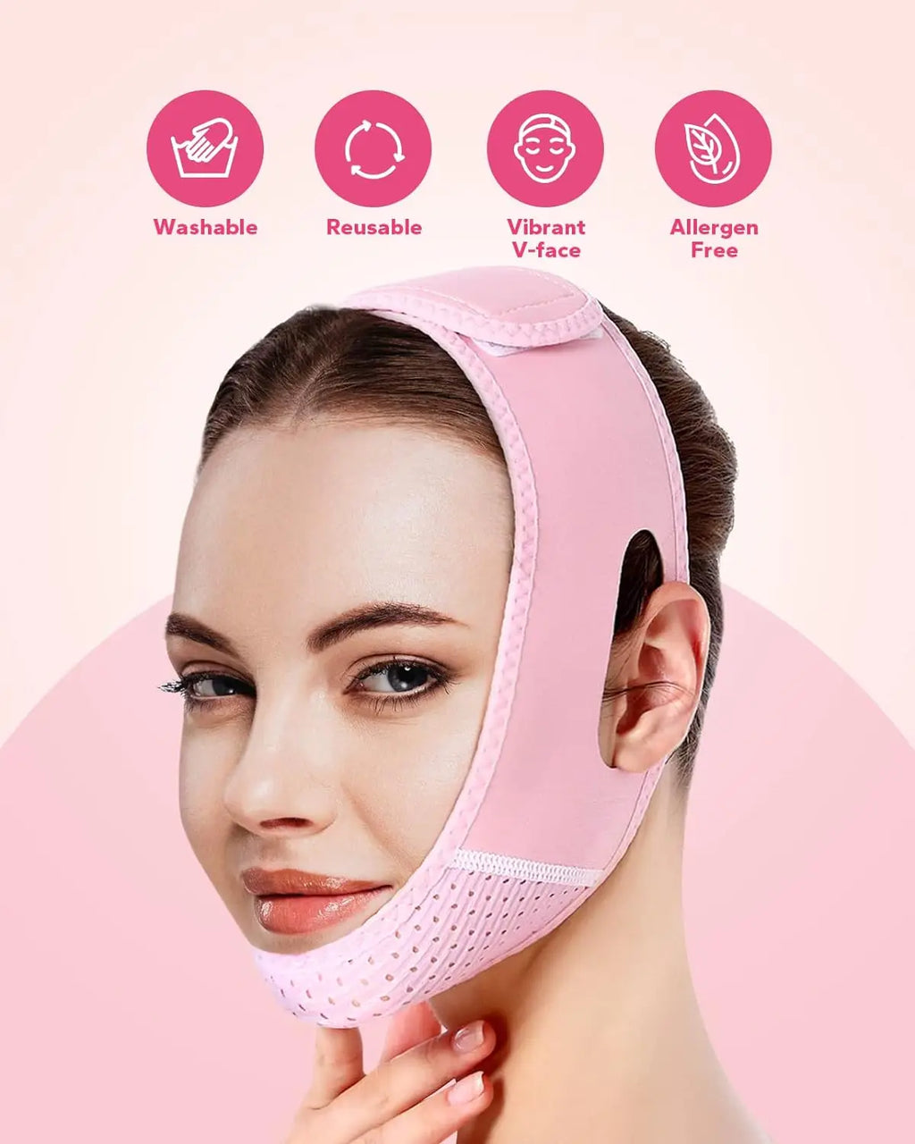 BLINKY Reusable Face Strap, V Line Mask, Double Chin Reducer, Chin Up Patch, Chin Strap, V Shaped Belt, V Shaped Face Mask for Sagging
