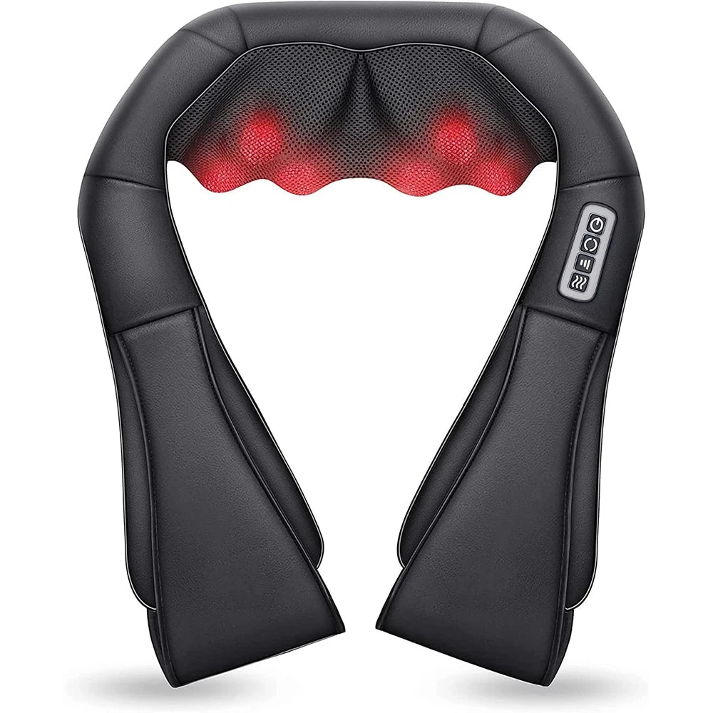BLINKY Neck and Shoulder Massager Heated Back Massager U Shape Deep Kneading Electric Massage Pillow For Neck Waist Leg Body