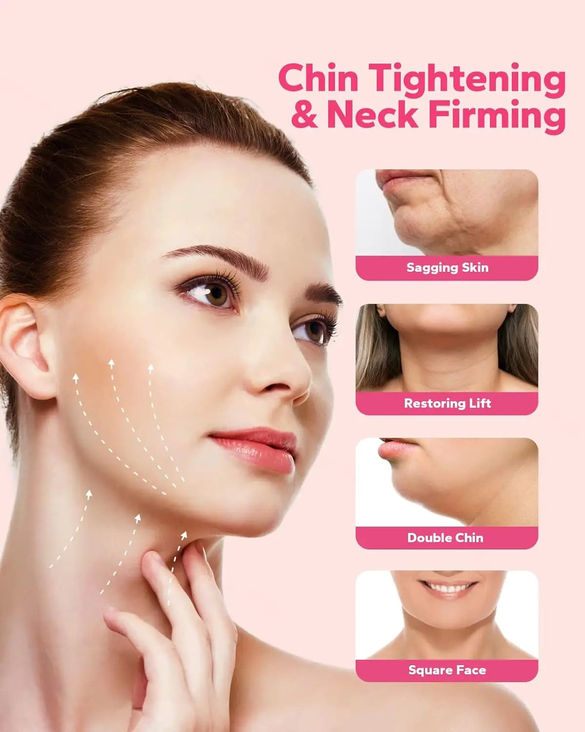 BLINKY Reusable Face Strap, V Line Mask, Double Chin Reducer, Chin Up Patch, Chin Strap, V Shaped Belt, V Shaped Face Mask for Sagging