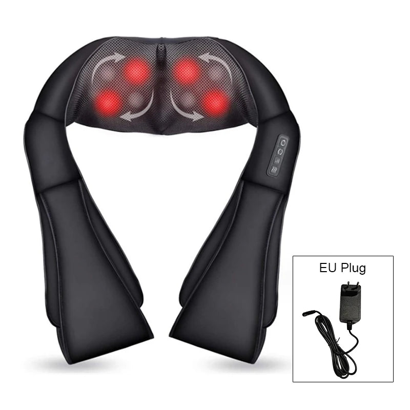 BLINKY Neck and Shoulder Massager Heated Back Massager U Shape Deep Kneading Electric Massage Pillow For Neck Waist Leg Body