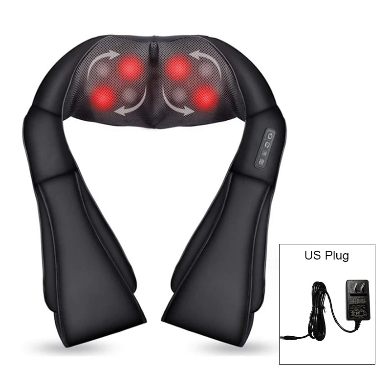 BLINKY Neck and Shoulder Massager Heated Back Massager U Shape Deep Kneading Electric Massage Pillow For Neck Waist Leg Body